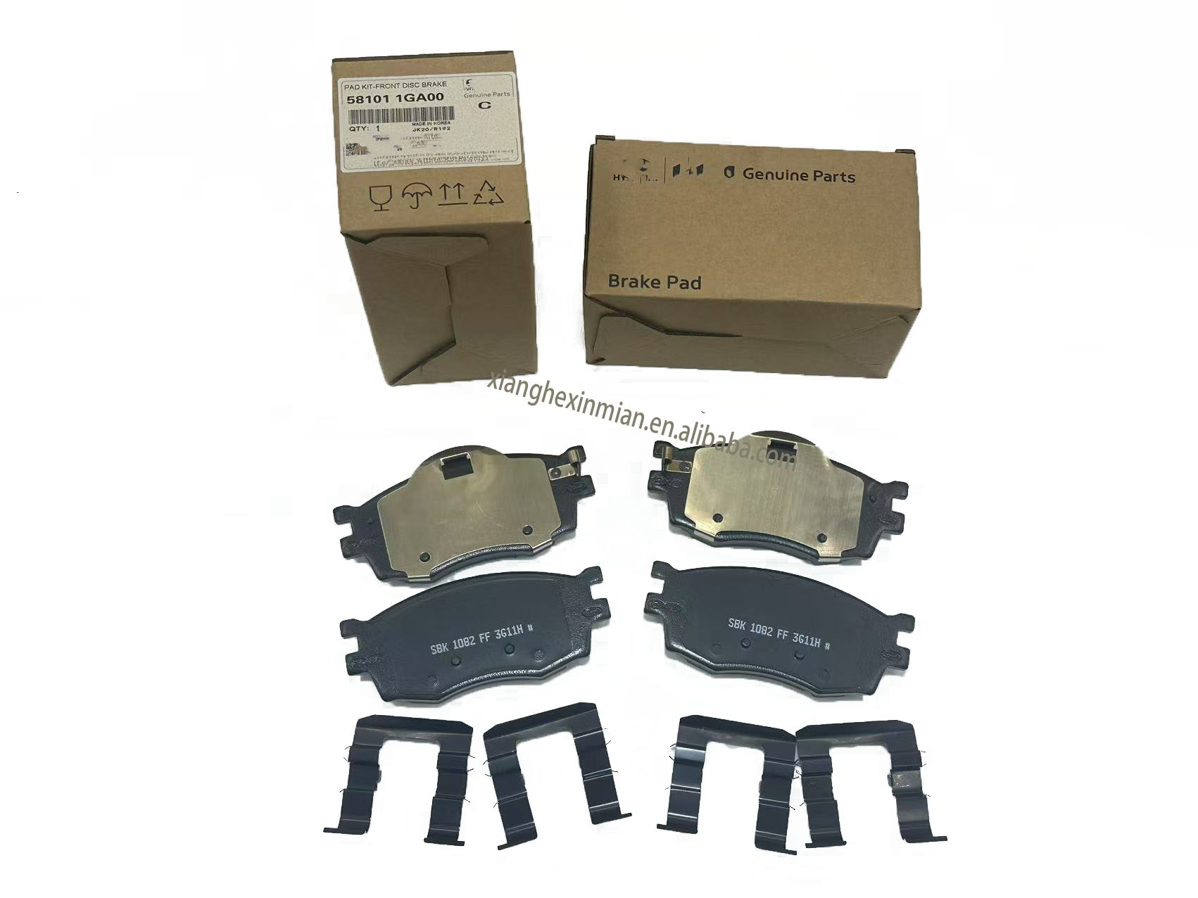 Hyundai and Kia Auto Parts: High-quality Korean front disc brake friction pad set OEM Part Number: 58101 1GA00/58101-1GA00