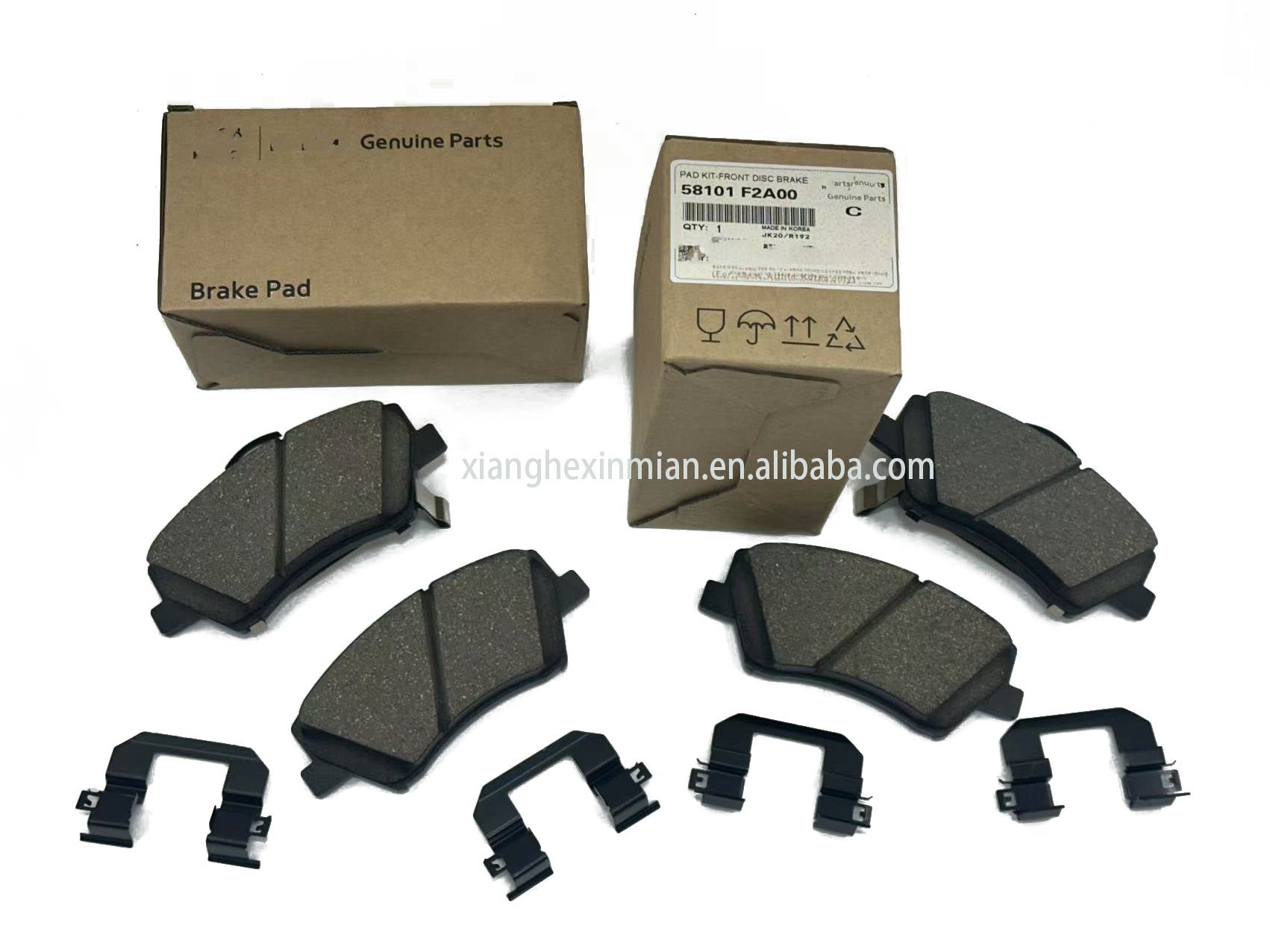 Hyundai and Kia Auto Parts: High-quality Korean front disc brake friction pad set OEM Part Number: 58101 F2A00/58101-F2A00